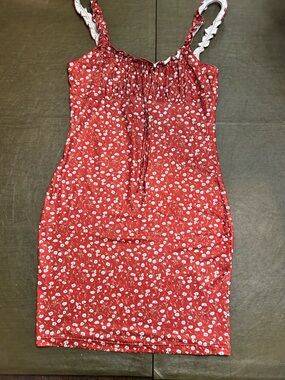 SHEIN burnt orange Floral Mini Dress